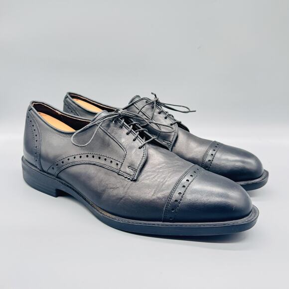 Allen Edmonds Shoes Mens 13 Black Leather Cap Toe Derby Dress Comfort Classic main image 11